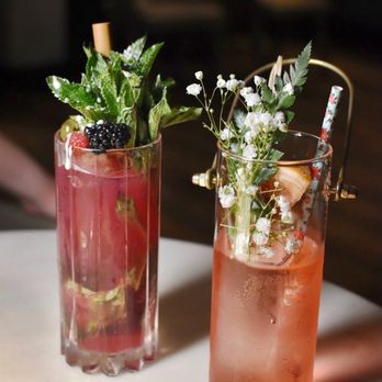 Thyme Bar - Health bloom and peach fizz - Cocktail Bars Near Me - New York, New York Thyme Bar - Health bloom and peach fizz - Cocktail Bars Near Me - New York, New York
