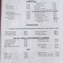 Izora's - Menu