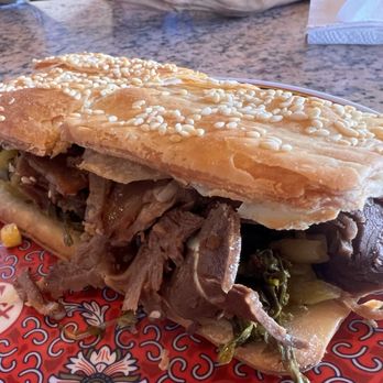 Four Sea Restaurant - #5 Pickled Veg Beef Sandwich 牛肉酸菜燒餅 - Chinese Near Me - Hacienda Heights, California