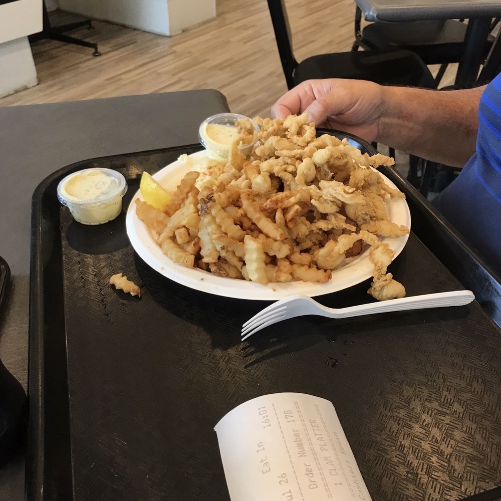 Dino's Seafood - 7/26/23 Fried clam strip platter. - Seafood Near Me - North Haven, Connecticut Dino's Seafood - 7/26/23 Fried clam strip platter. - Seafood Near Me - North Haven, Connecticut