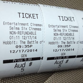 Selma 6 Cinemas - Got my Hobbit tickets for tonight. - Cinema Near Me - Selma, California Selma 6 Cinemas - Got my Hobbit tickets for tonight. - Cinema Near Me - Selma, California