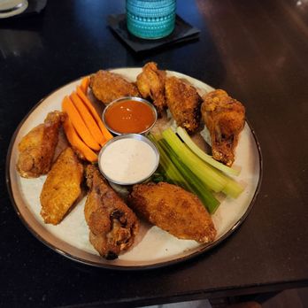 Mullett’s - Cajun wings with Hot garlic on side - Cocktail Bars Near Me - Mt Lebanon, Pennsylvania