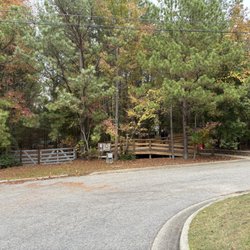 This is actually the entrance, you follow a city block long path through some lovely woods to the Italian Village!