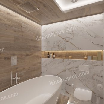IK Home Pros - a modern bathroom with a marble look - Painters Near Me - Chicago, Illinois IK Home Pros - a modern bathroom with a marble look - Painters Near Me - Chicago, Illinois
