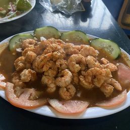 Shrimp in cucaracha sauce Shrimp in cucaracha sauce