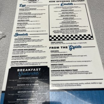 Suzie's Diner - Breakfast menu - Diners Near Me - Hudson, New Hampshire