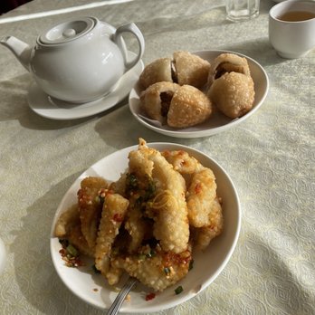 Empire Garden Chinese Restaurant - Front - Deep fried squid with peppery salt (82) Back - (ham sui gok) deep fried meat dumpling (52) - Dim Sum Near Me - Langley, British Columbia Empire Garden Chinese Restaurant - Front - Deep fried squid with peppery salt (82) Back - (ham sui gok) deep fried meat dumpling (52) - Dim Sum Near Me - Langley, British Columbia