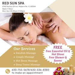 Red Sun Spa - Walk-in & Appointment Welcome
