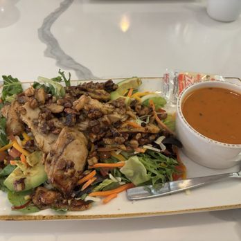 First Watch - 1/2 Salad & Soup tomato basil soup and Sweet Honey Pecan Salad - American Near Me - Athens, Georgia First Watch - 1/2 Salad & Soup tomato basil soup and Sweet Honey Pecan Salad - American Near Me - Athens, Georgia