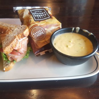 Corner Bakery Cafe - Half turkey and avocado with broccoli cheddar cup of soup and small bag of chips. ~9 bucks. - Bakeries Near Me - Salt Lake City, Utah Corner Bakery Cafe - Half turkey and avocado with broccoli cheddar cup of soup and small bag of chips. ~9 bucks. - Bakeries Near Me - Salt Lake City, Utah
