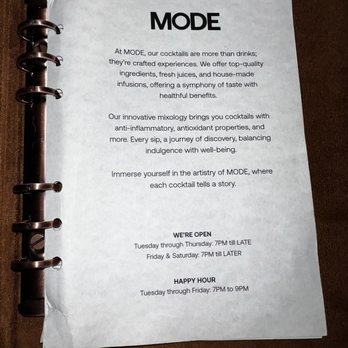 MODE Downtown Miami - Hours of Operation - Cocktail Bars Near Me - Miami, Florida