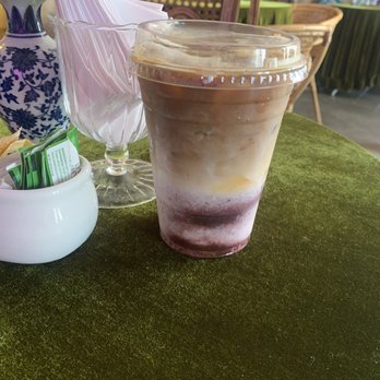 Blooming Floral Cafe - Blueberry vanilla latte iced - Coffee & Tea Near Me - Tampa, Florida