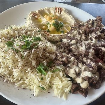 Amalfi Mediterranean Fusion - Beef Shawerma Platter (rice) - Mediterranean Near Me - Dublin, California