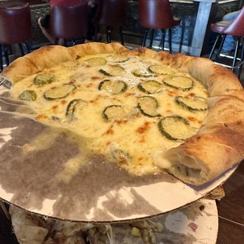 Good Fellas Tavern - My pie. No sauce, extra cheese & pickles - Sports Bars Near Me - Argyle, Wisconsin