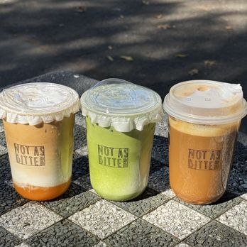 Not As Bitter - persimmon paradise, matcha coconut, osmanthus coco - Coffee & Tea Near Me - New York, New York Not As Bitter - persimmon paradise, matcha coconut, osmanthus coco - Coffee & Tea Near Me - New York, New York