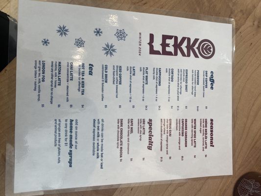 Menu photo 2 Lekko Coffee Cleveland, OH