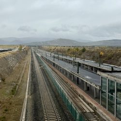 Estación AVE-Guiomar - See tracks from the mascosa eatery within the station.