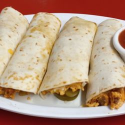 Pitt Stop Cafe - Breakfast tacos $1.99 each build your own. These are chorizo with egg, cheese and jalapeño and very tasty salsa