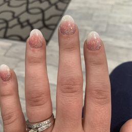 Full set acrylic with ombré manicure Full set acrylic with ombré manicure