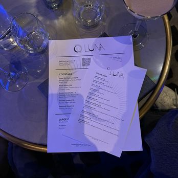 Luna Rooftop Bar - menu - Cocktail Bars Near Me - Portland, Maine