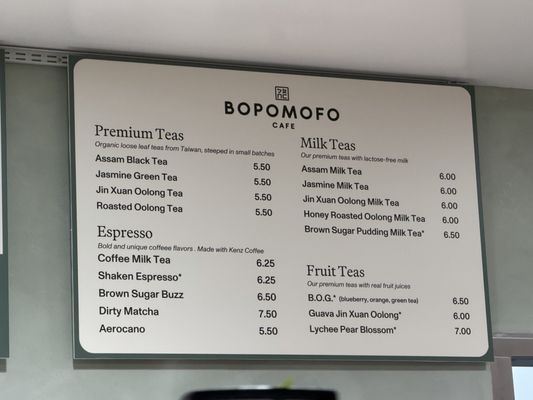 Menu photo 7 Bopomofo Cafe San Diego, CA