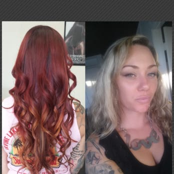 Encore Hair Studio - Blonde before and amazing red to ombre fire after. Thank u Anthony I'm in love with it. - Hair Salons Near Me - Signal Hill, California Encore Hair Studio - Blonde before and amazing red to ombre fire after. Thank u Anthony I'm in love with it. - Hair Salons Near Me - Signal Hill, California