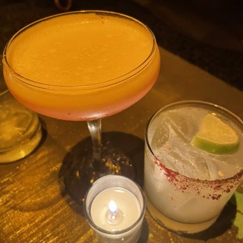 Jonah's Kitchen + Bar - Fresita (left) and Spicy Margarita (right) - Latin American Near Me - Santa Monica, California Jonah's Kitchen + Bar - Fresita (left) and Spicy Margarita (right) - Latin American Near Me - Santa Monica, California