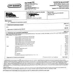 DriveTime Used Cars Dallas-Redbird - Repair Receipt