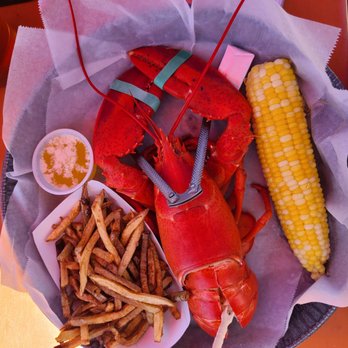 Acadia Lobster - Boiled lobster dinner with fries and corn - Seafood Near Me - Trenton, Maine Acadia Lobster - Boiled lobster dinner with fries and corn - Seafood Near Me - Trenton, Maine