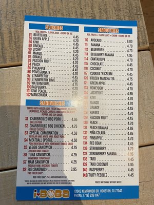 Menu photo 2 I Heart Boba Houston, TX