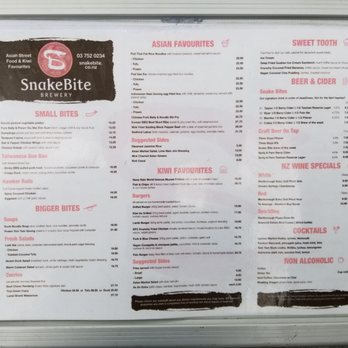 Snakebite - Menu November 2018 - Thai Near Me - Franz Josef Glacier, WTC Snakebite - Menu November 2018 - Thai Near Me - Franz Josef Glacier, WTC