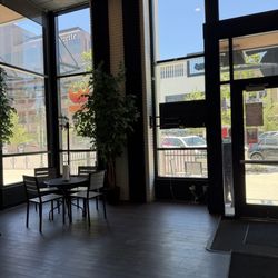 Bright open seating area near the front