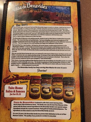 Menu photo 2 Casa De Benavidez Albuquerque, NM