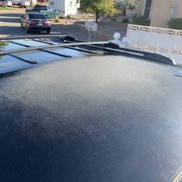 the hood of a black car