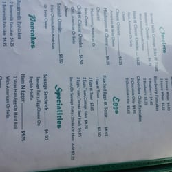 Breakfast menu