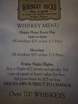 Menu photo 5 Whiskey Dicks Wichita, KS