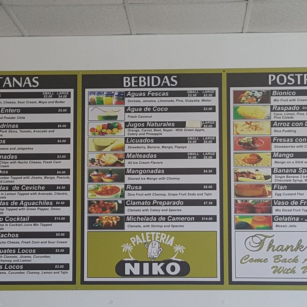 Paleteria Niko - Menu - Desserts Near Me - Rowlett, Texas Paleteria Niko - Menu - Desserts Near Me - Rowlett, Texas