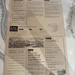 Regular menu and background