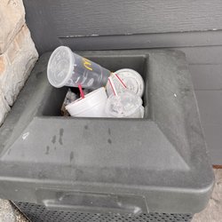 McDonald's - Trash cans all full, inside too