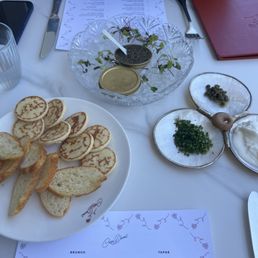 Amazing caviar spread! With all the toppers. Amazing caviar spread! With all the toppers.
