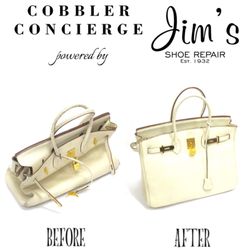 Jim's Shoe Repair - Hermes before and after