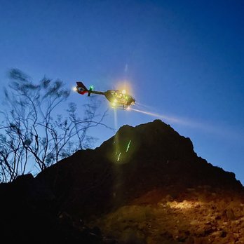 Forest service helicopter rescue in the gold strike canyon.
