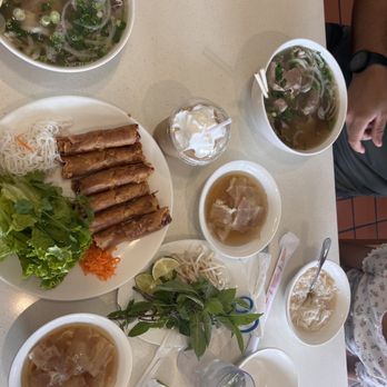 Pho Oh Tasty - Egg rolls Beef pho #19 Plus a side of beef tendon - Vietnamese Near Me - Orange, California