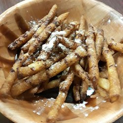 Mark's Sandwich Shop - Funnel cake fries with chocolate sauce and powdered sugar!