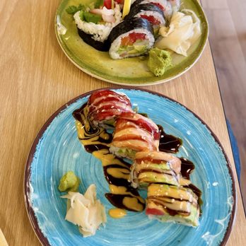 Lucky Trendy Sushi - Tropical Salmon roll and Sassy roll - Sushi Bars Near Me - Chicago, Illinois