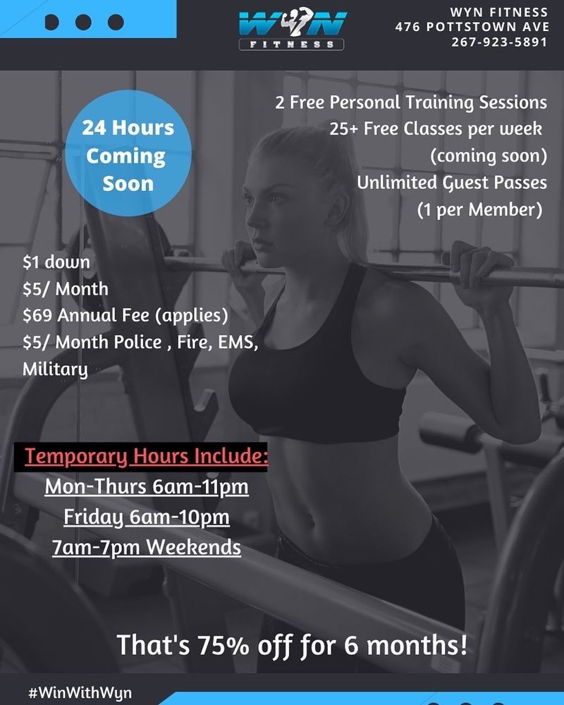 WYN FITNESS 476 Pottstown Ave, Pennsburg, Pennsylvania Gyms Phone