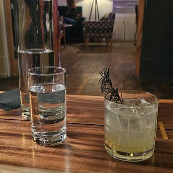 Rolling Still Distillery and Lounge - An Enabler and carafe of water - Distilleries Near Me - Taos, New Mexico
