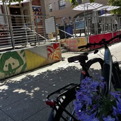 Bicycle Trip - My new bike, safely locked up.