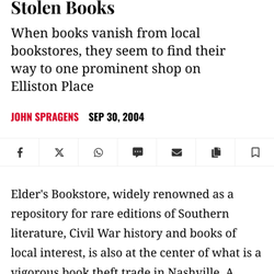 Elder's Book Store - An excerpt of investigative reporting into Elder's book theft