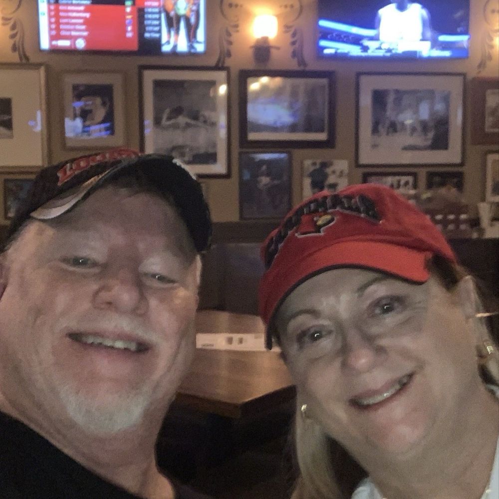 After Duke Louisville game in spectrum Me and my wonderful wife After Duke Louisville game in spectrum Me and my wonderful wife